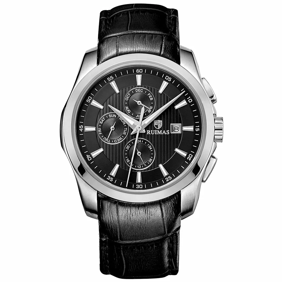 Reloj Hombre мужские деловые автоматические механические часы классические роскошные наручные часы Мужские часы с ремешком из натуральной кожи