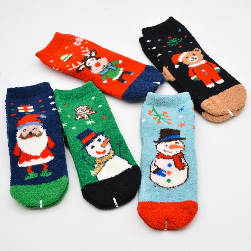 Повседневные носки для работы и бизнеса; рождественские носки с принтом; коралловый флис; дышащие носки средней длины; Молодежный стиль; рождественские носки