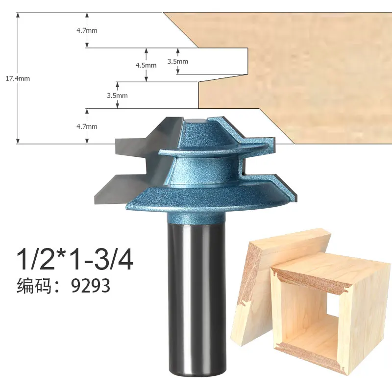 1 шт. 8 мм 1/4 маленький замок Торцовочная фреза анти-Магарыч 45 градусов 1/2 дюймов хвостовик фреза для плотничьи инструменты для работы с деревом нож - Длина режущей кромки: 9293