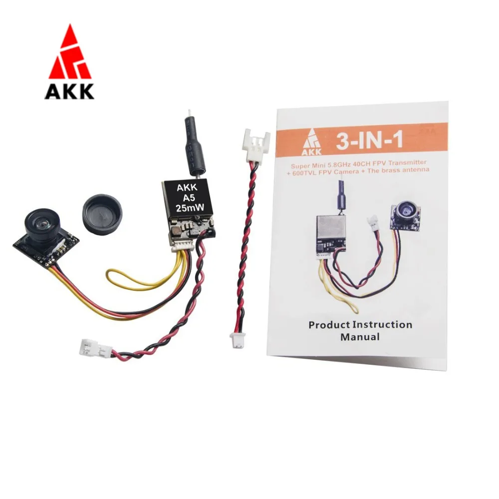 AKK A5 5,8 Ghz 40CH 25 передатчик mw FPV 600TVL CMOS микро камера переключаемая Raceband для дрона как крошечные Whoop Blade индуктрикс