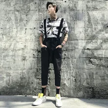 Новая мужская одежда стилист волос модная подиумная летняя индивидуальность художественного искусства нагрудник на подвязках брюки комбинезоны костюмы