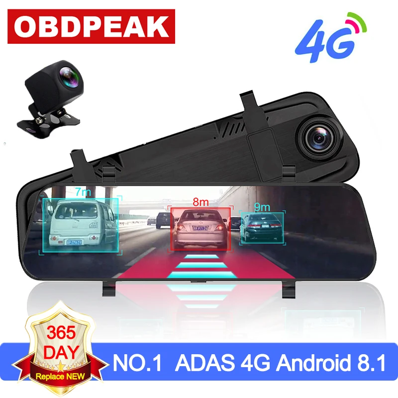 

A980 4G ADAS Car DVR Camera 10"Android Stream Media Rear View Mirror FHD 1080P WiFi GPS Dash Cam Registrar Video Recorder