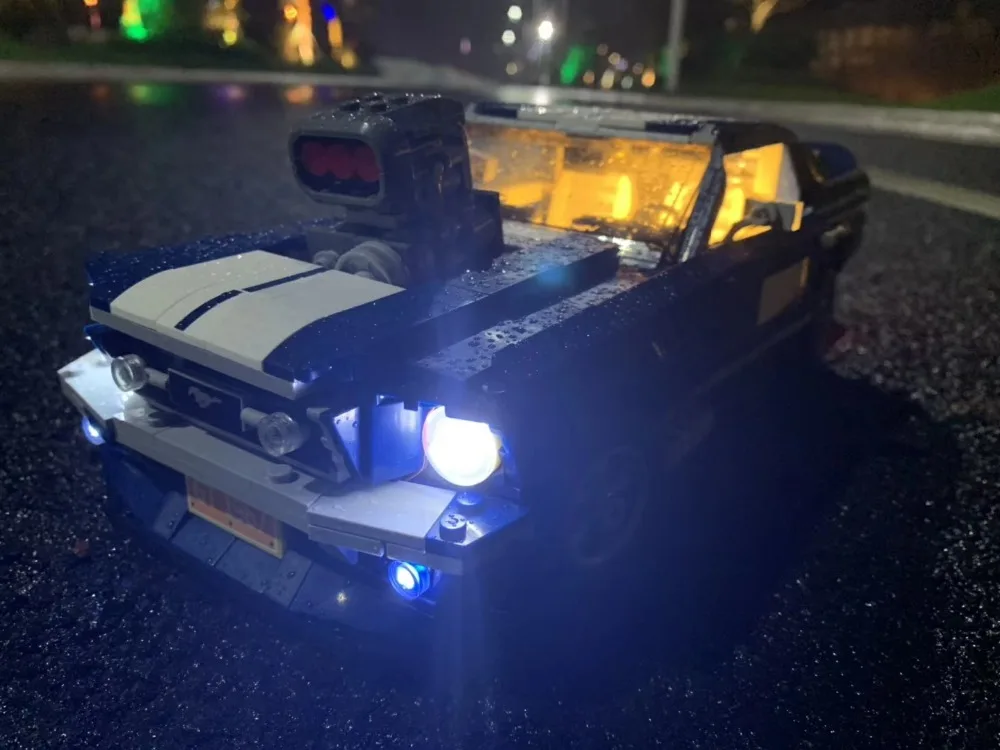Только светильник) Светодиодный светильник для создателя Ford Mustang GT500 1967 1960 строительные блоки комплект кирпичи классическая модель игрушки 10265 21047