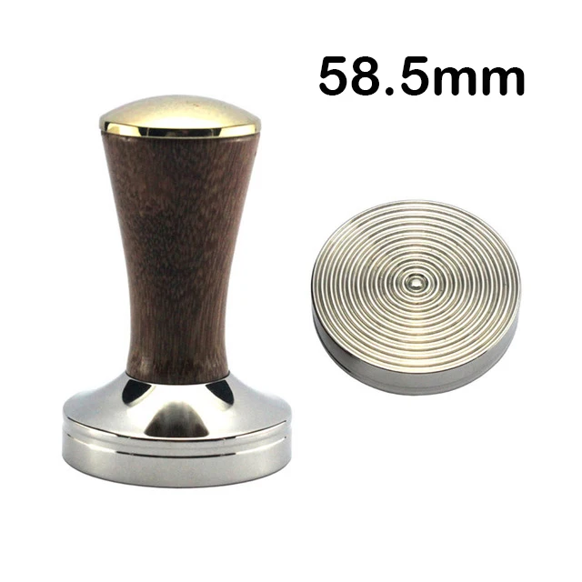 58,5/58 мм кофейная трамбовка, твердая деревянная ручка, молоток для порошка, 304 нержавеющая сталь, Резьбовая основа, бариста, аксессуары для кофе - Цвет: B