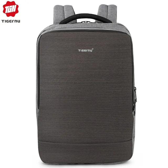 Мужские рюкзаки Tigernu Oxford для ноутбука, рюкзак с защитой от кражи, USB, быстрая зарядка, водонепроницаемая мужская сумка, многофункциональные наушники Mochilas - Color: Gray