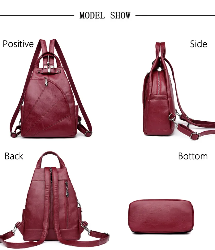 Mochilas de couro feminino anti roubo bolsa