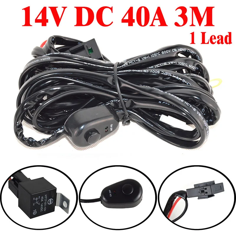 1pcs Wiring kits Auxtings 1" 22" 20 дюймов 12 в 24 В внедорожный светодиодный светильник, комбинированный точечный прожектор 2" 126 Вт светодиодный рабочий светильник для джипа автомобиля 4WD грузовика внедорожника ATV - Цвет: 1pcs Wiring kits