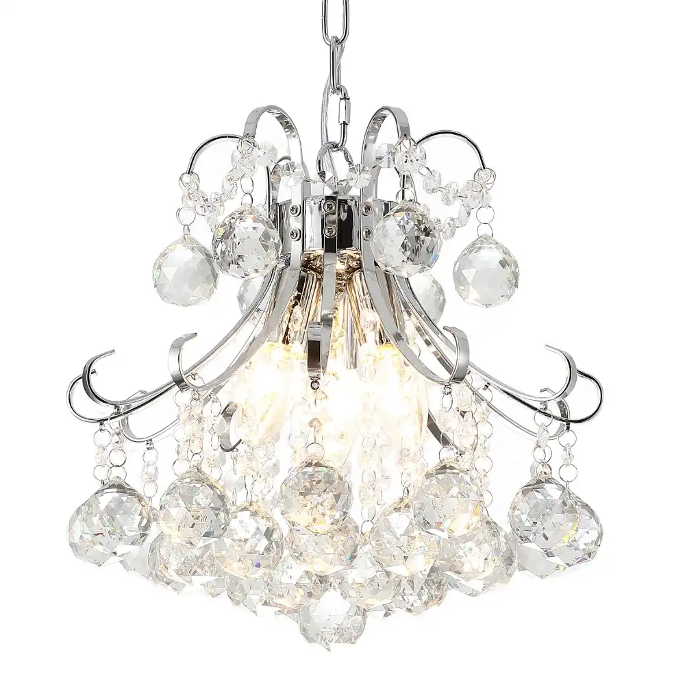 Ganeed Chandeliers 3 Light Modern Crystal Chandelier Flush Mount 3 Light Modern Crystal Chandelier
