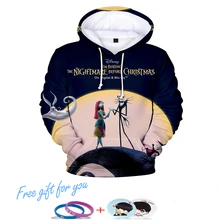 LUCKYFRIDAYF Fashion Nightmare Before Christmas Hoodies Print Women/Men Warm Long Sleeve Skull Print Sweatshirts Hoodie Clothes father christmas costume lip print long sleeve hoodie