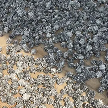 

50pcs Dried Dyed Silver Pinecone Pine Cone Fruit For Wedding Party Home Hotel Decoration DIY Bouquet Vase Craft Accessory