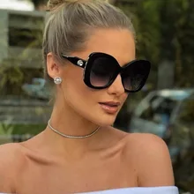 Женские квадратные солнцезащитные очки, женские роскошные фирменные дизайнерские негабаритные оттенки, женские солнцезащитные очки «кошачий глаз», большая оправа, очки Oculos De Sol