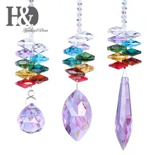 Хрустальные люстры H& D, чакра, защита от солнца для окна, сада, детской комнаты, набор из 3(фиолетовый