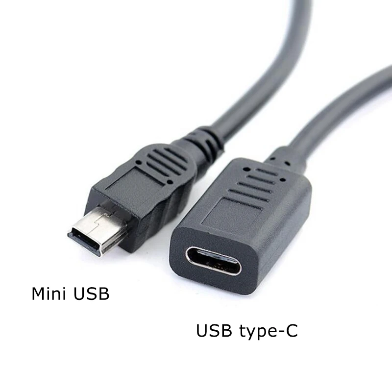 Guia Andrew Halliday Perdóneme Cable USB tipo c a Mini USB 2,0, adaptador de carga de datos, 5 pines,  macho a USB 3,1, USB C hembra, 25CM|Cables de datos| - AliExpress