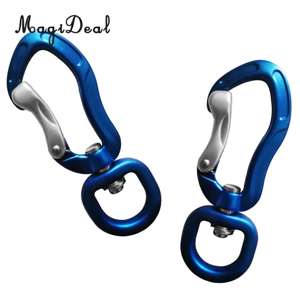 Outdoor 1 Pair Rock Tree Climbing Swivel Carabiner Hanging Connect Hook Camping 71/76mm round eye for Camping Caving Climbing