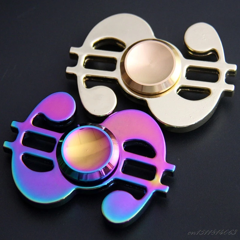 Rainbow Dollar Shape Hand Spinner Fidget Spinner Metal For Kids Adult Toys Autism ADHD Anxiety Stress