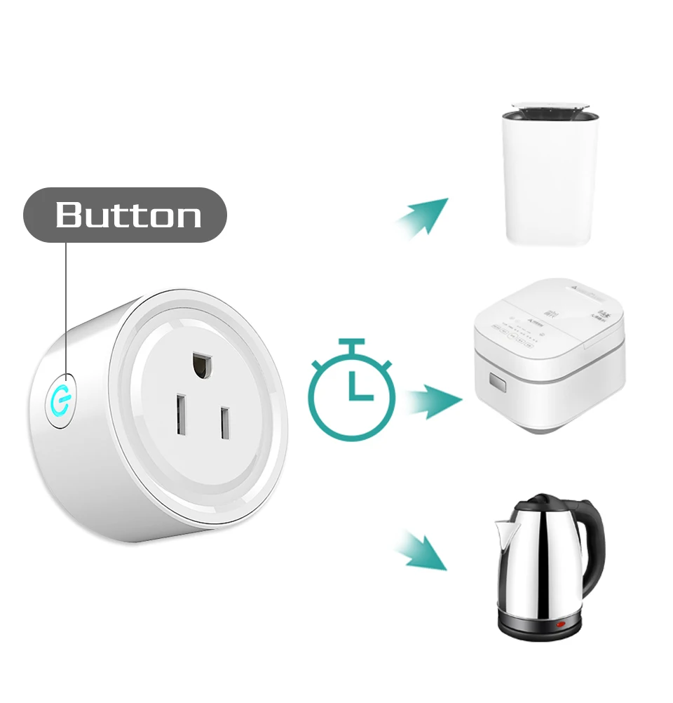 US Smart Plug WiFi Power Switch Working with Alexa and Google Wireless Outlet Voice Intelligent Control Electric Mini Socket (10)