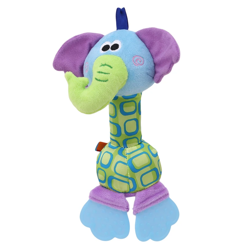 elephant Горячая Happy monkey 22 см; ; Прямая поставка; погремушки детские плюшевые игрушки мягкие колокольчик с Прорезыватель для зубов модели с рисунками животных для новорожденных на возраст от 0 до 12 месяцев, Brinquedos - Цвет: elephant
