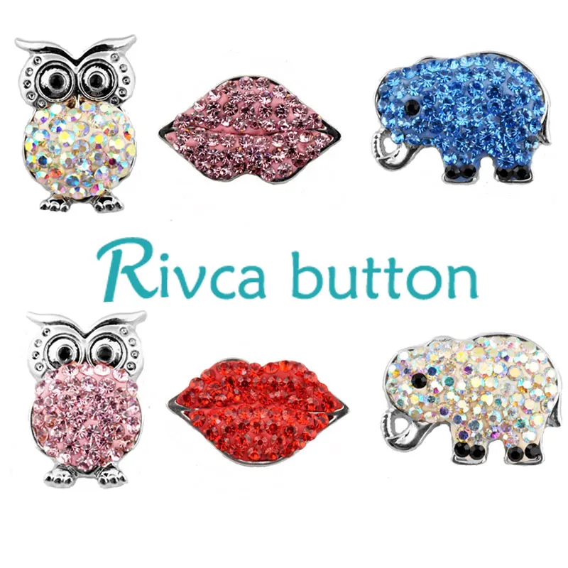 

D01010-1 Free Shipping 2015 New promotion Rhinestone Rivca Button Snap Button for 18mm Button Bracelet Jewellery Hot Wholesale