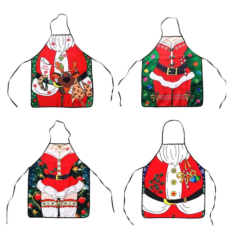 2018 новые рождественские украшения фартук платье Кухонные фартуки Женская