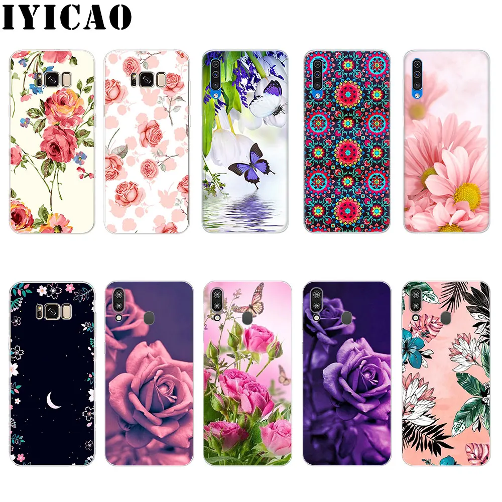 IYICAO Exquisite and luxurious flowers Hard Case for Samsung Galaxy S6 S7 Edge S8 S9 S10 Plus S10e Note 8 9 Cover | Мобильные