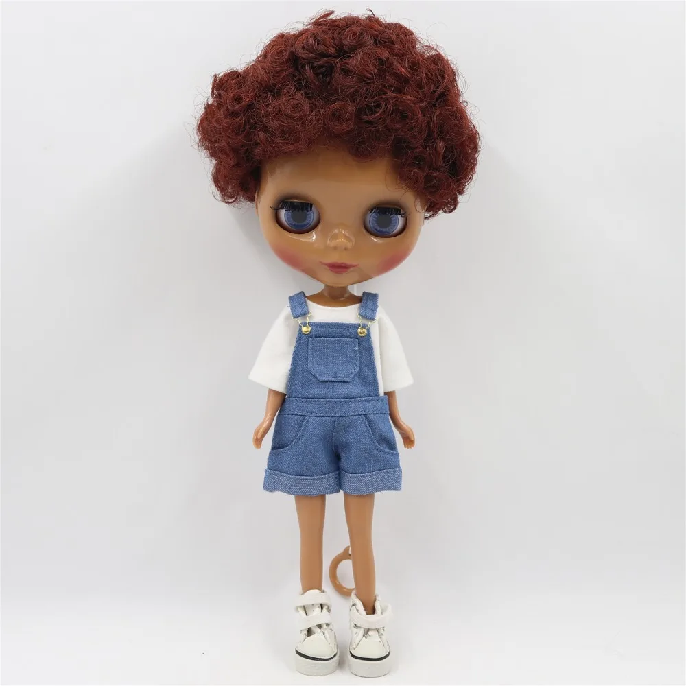 

factory Blyth Doll bjd dark skin normal body short curly hair BL0362
