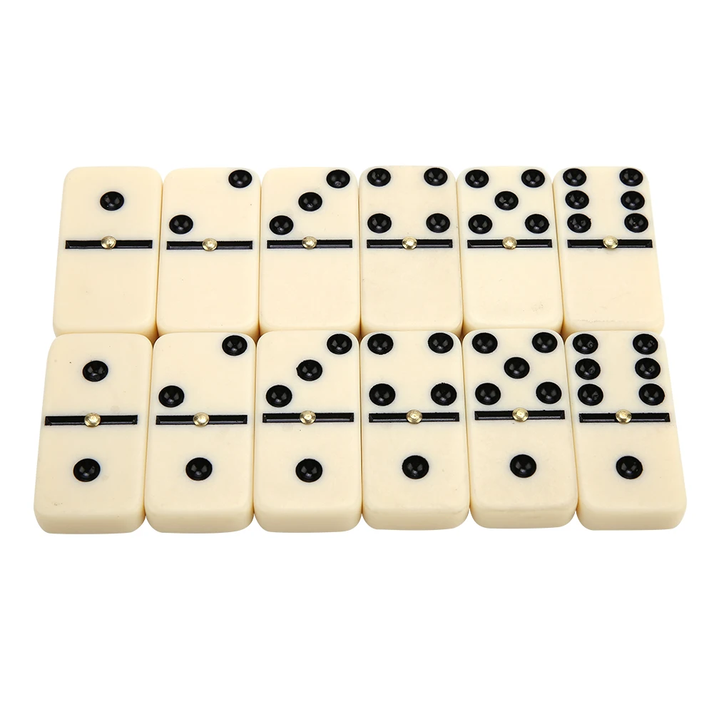 

28pcs/set Domino Blocks Toys For Children Wooden Toys white Dominoes Kits Early Learning Dominoes Games Educational Baby Toys