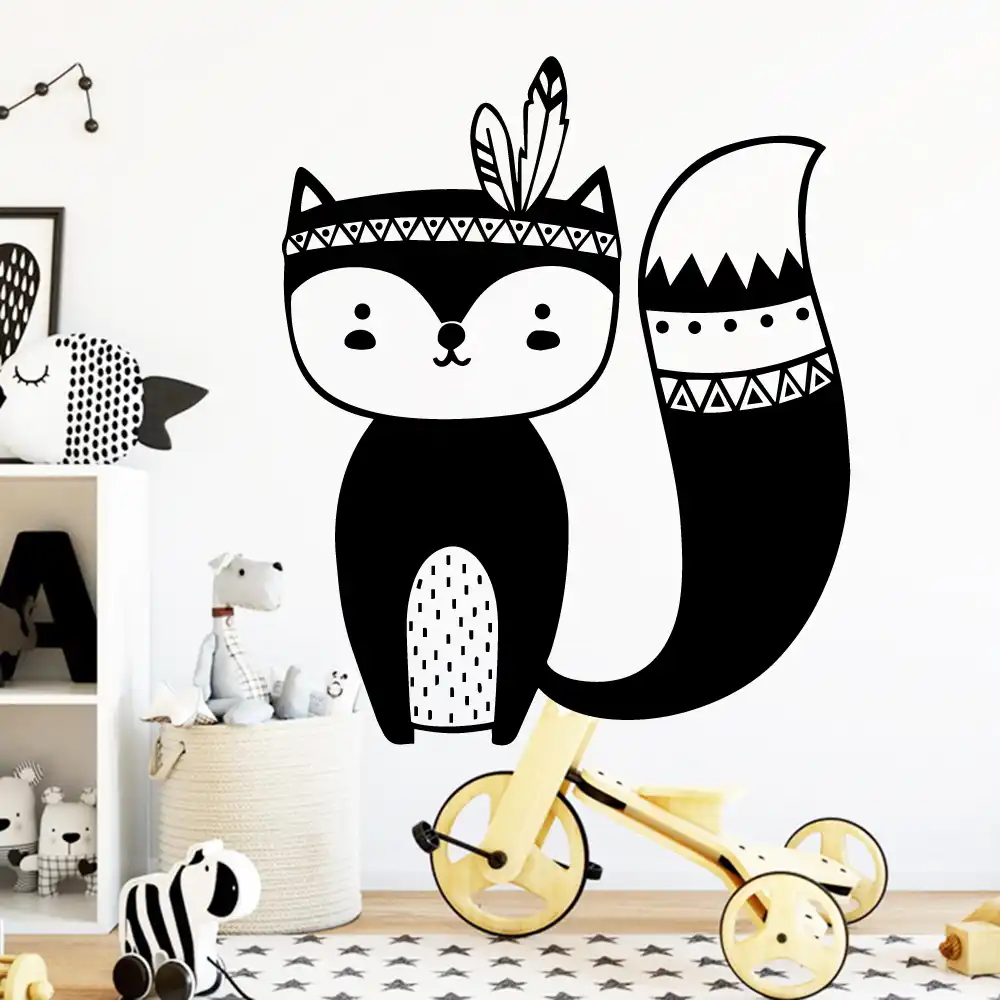 Tribal Animals Ballon Bear Fox Arrow Wall Sticker Wall Sticker