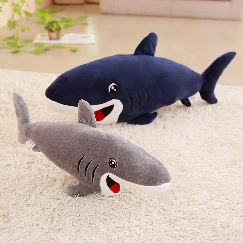 Cute 50-120cm Big Size Funny Kawaii Shark Plush Toy Soft Appease Cushion Doll For Children Girls Animal Reading Pillow Ba