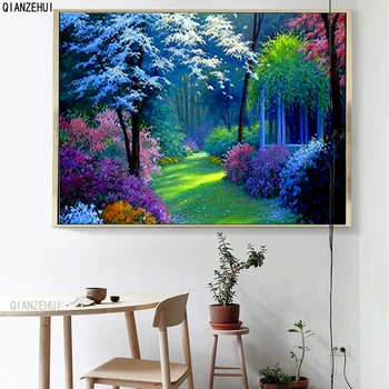 

DIY Rhinestone plastic crafts painting diamond Scenery full of embroidery square diamond painting cross stitch full diamond
