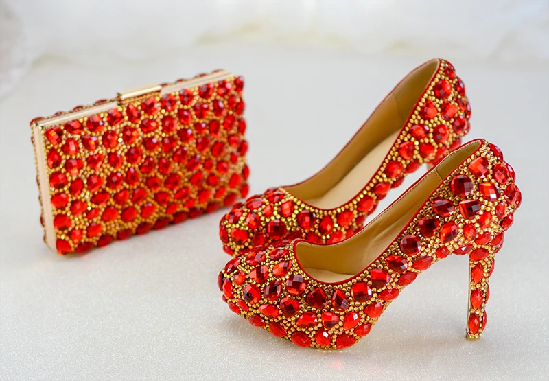 red crystal heels