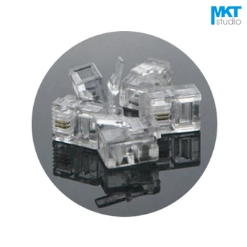 

1000Pcs 6P2C 6 Pins 2 Contacts RJ11 Telephone Modular Connector Plug Jack