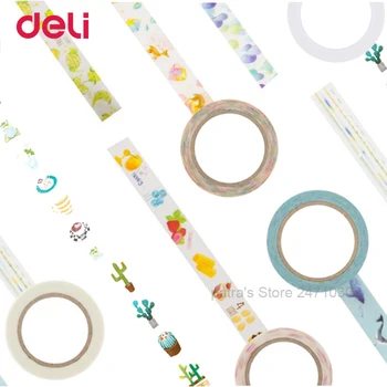 

Deli Wholesale Creative Colorful adhesive masking tape set DIY Scrapbooking Sticker Label decorative school supplies stationery