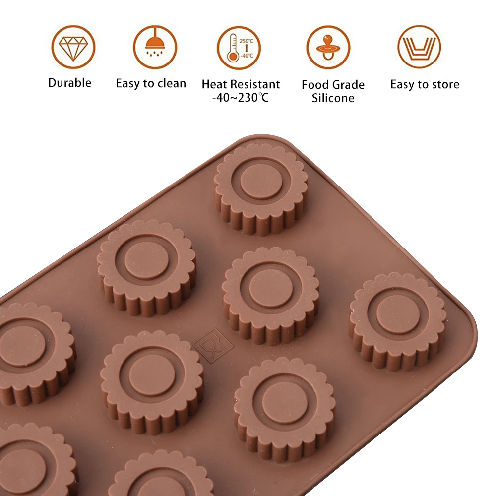 Spoon Chocolate Molds Silicone Sunflower Silicone Molds for Fondant Cake Decorating Gummy Mini Candle Soap Making Supply (3)