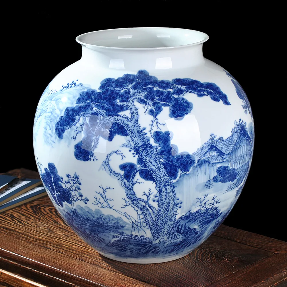 Ceramic Vase Blue ANDING Ceramic Decorative Vase