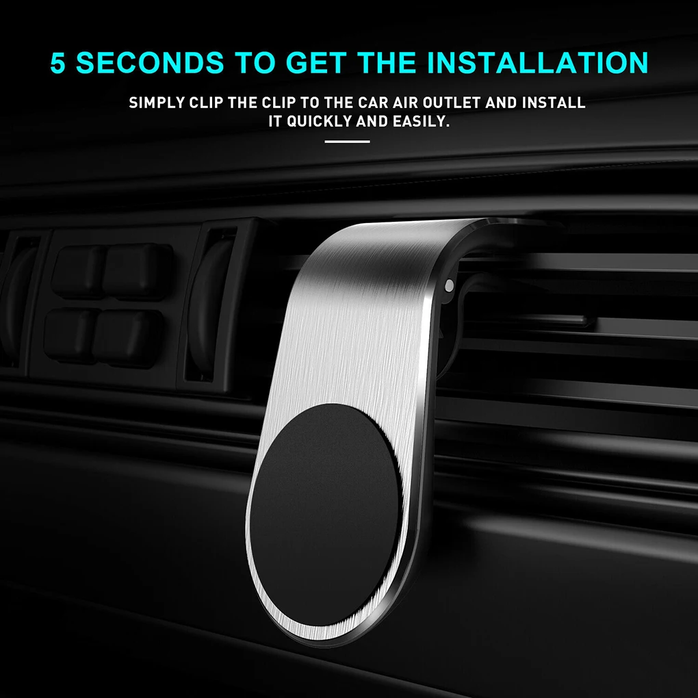 Металлический магнитный автомобильный держатель для телефона Mini Air Vent с