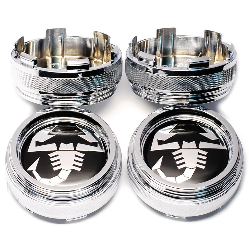 4x 60mm Scorpion Abarth Fiat Nabendeckel Radkappen Nabenkappen – Bild 3