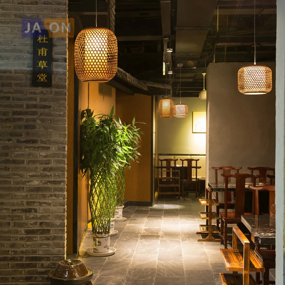 

led e27 Chinese Bamboo Wood Iron PVC LED Lamp LED Light Pendant Lights Pendant Lamp Pendant Light For Foyer
