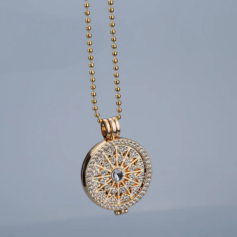 Высокое качество продажи цветок золото 35 мм Колье с монетой ожерелья с подвеской в виде диска подходит мой 33 мм Держатель монет для женщин модные украшения