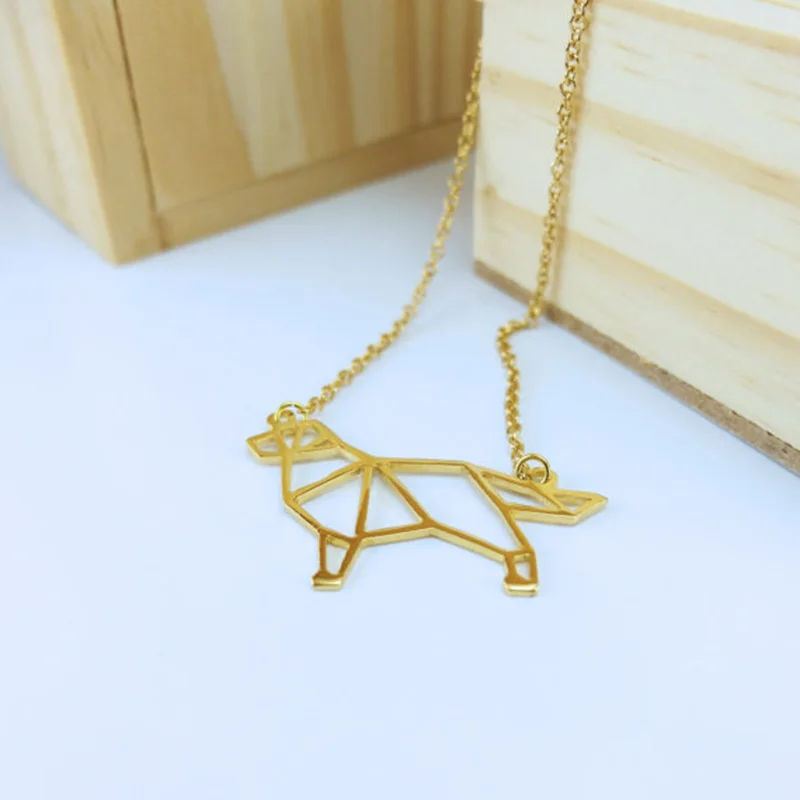 Новые модные золотые серебряные персонализированные золотые ретривер оригами ожерелье животное кулон голод ожерелье из игры женщины лучший друг