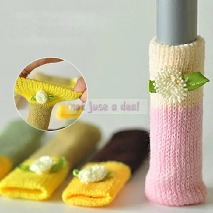 

1 Set Knitting Wool Floor Chair Table Desk Legs Cover Cushion Protector