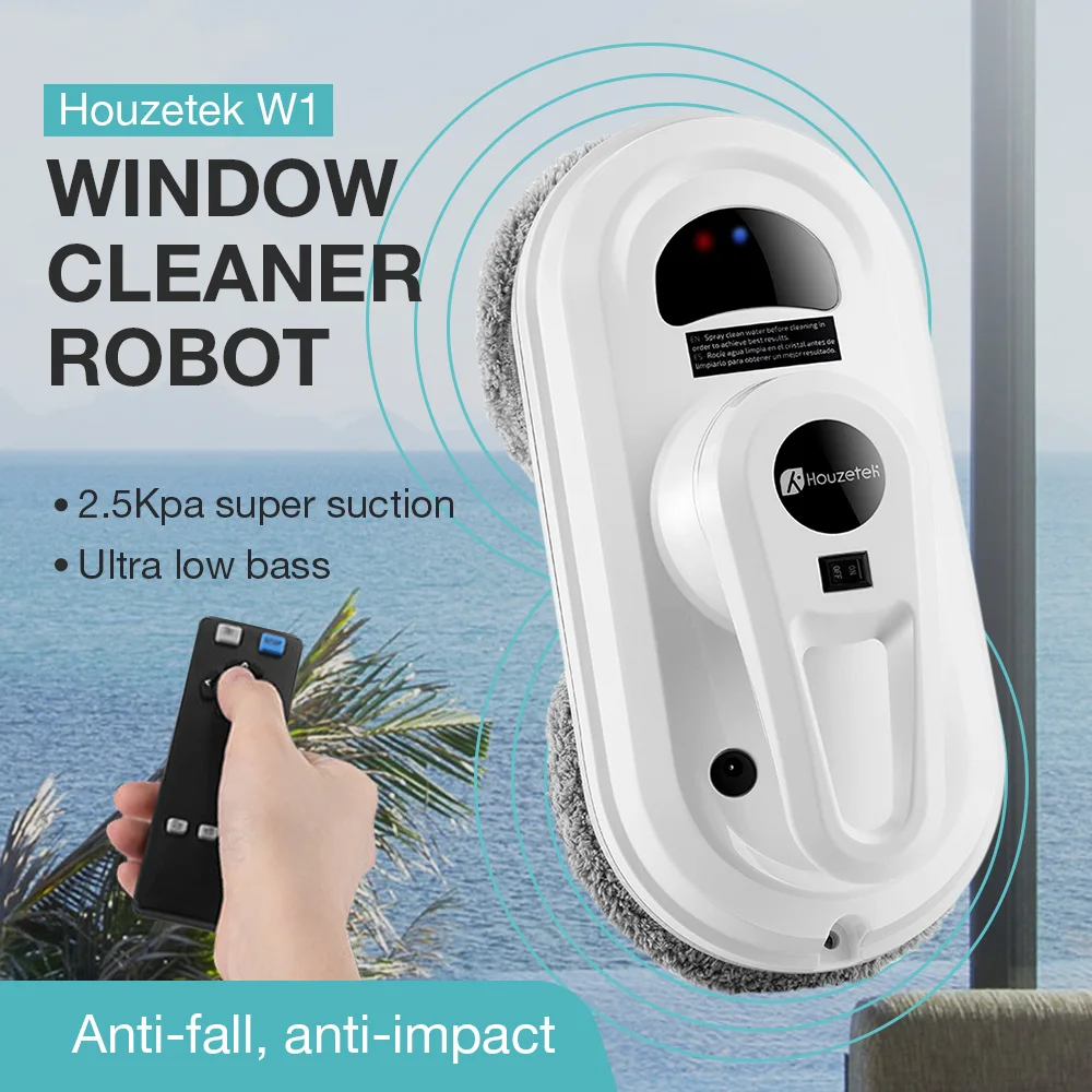 

Houzetek W1 Remote Control Home Window Cleaner Robot 2.5Kpa Robot Vacuum Cleaner High Intelligent Cleaning Route AC110 - 240V