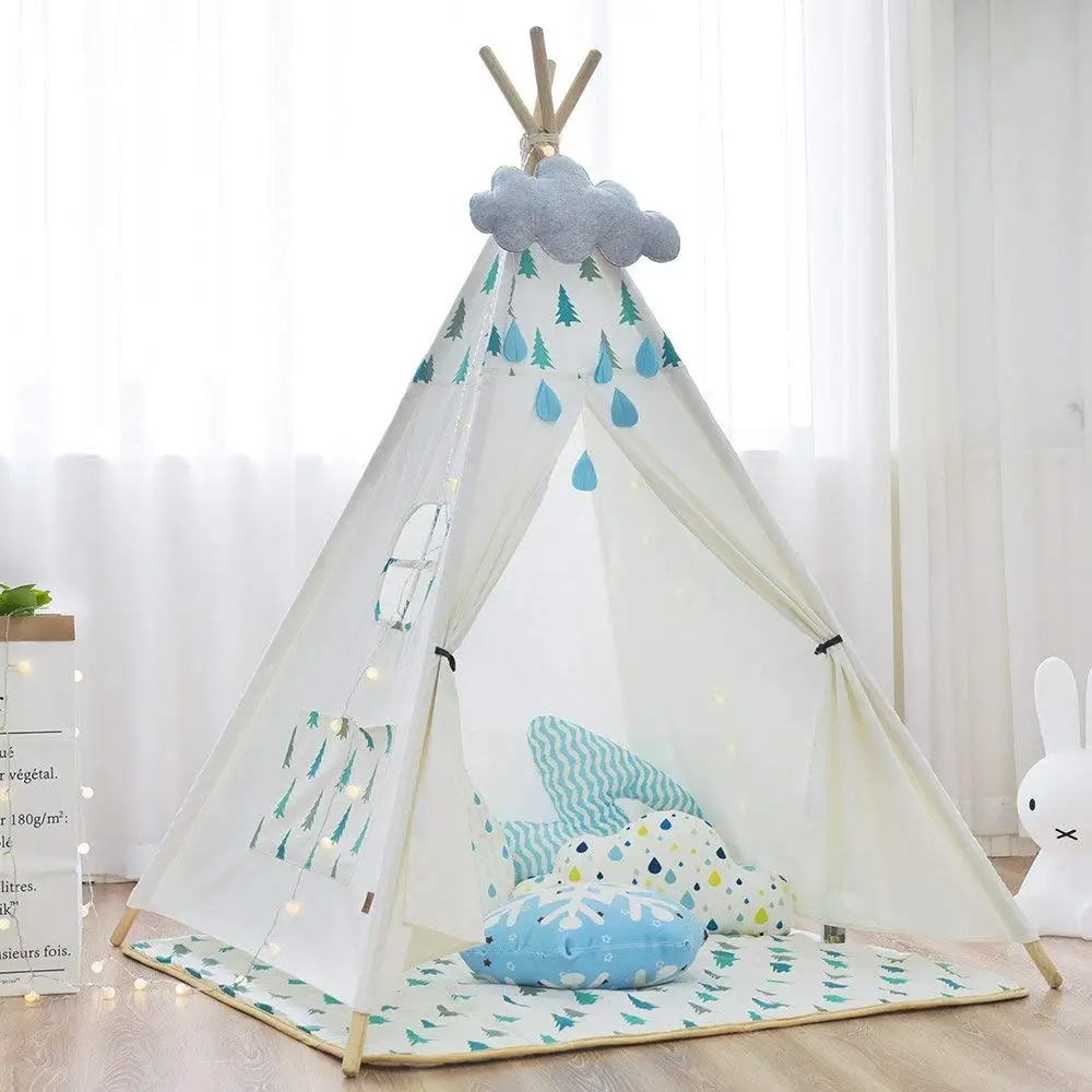 

Cotton Canvas Kids Play Indian Teepee Tent Tipi Tent Wigwam Without Mat