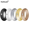 New Fashion 5.7mm Rhinestone Silicone Rings For Women Wedding Rubber Bands Hypoallergenic Crossfit Flexible Silicone Finger Ring 3