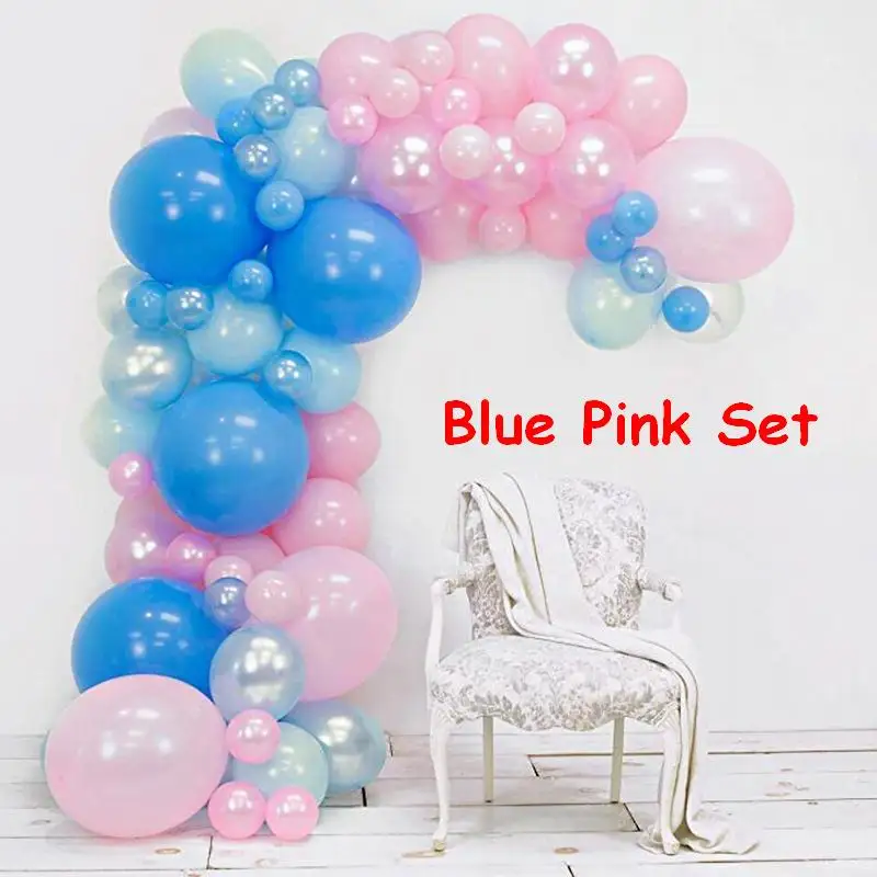98pcs/set Pink Balloon Arch Kit Colorful Latex Balloons Garland Wedding Party Balloons Baby Shower Supplies Backdrop Decor - Цвет: blue pink set
