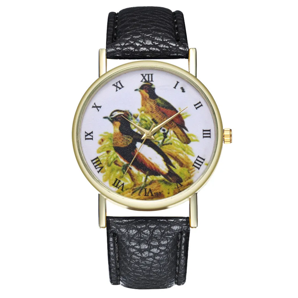 Женские часы с кожаным ремешком Кварцевые спортивные наручные Reloj saat Hour