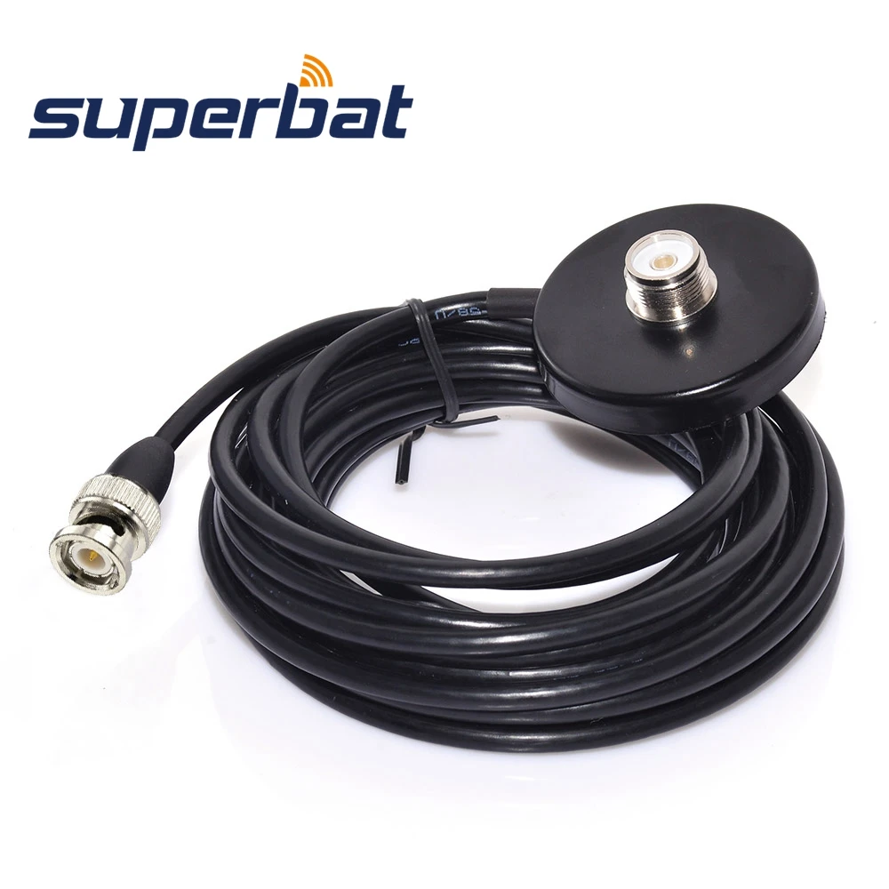 Superbat VHF/UHF двухдиапазонный автомобильный/Автомобильный мобильный радио 9 см антенна магнитное основание Крепление 5 м кабель и BNC к UHF разъем адаптера