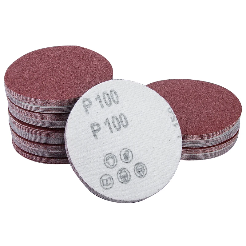4" Disk sandpaper Adhesive type sand disc brushed back velvet pills flocking sandpaper pieces of