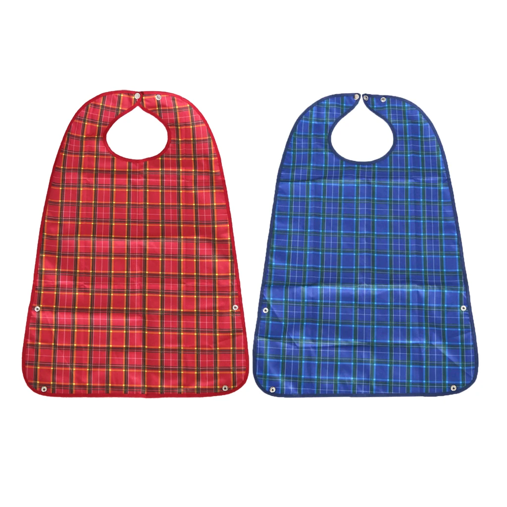 2pcs Waterproof Bib Adult Mealtime Clothing Protector Disability Aid Apron