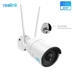 Reolink ip Камера Wi-Fi HD 4MP 2.4 г/5 г SD Карты Видеонаблюдение Движения Хранения Уличный Пуля Беспроводная Видеокамера RLC-410WS (2 штуки)