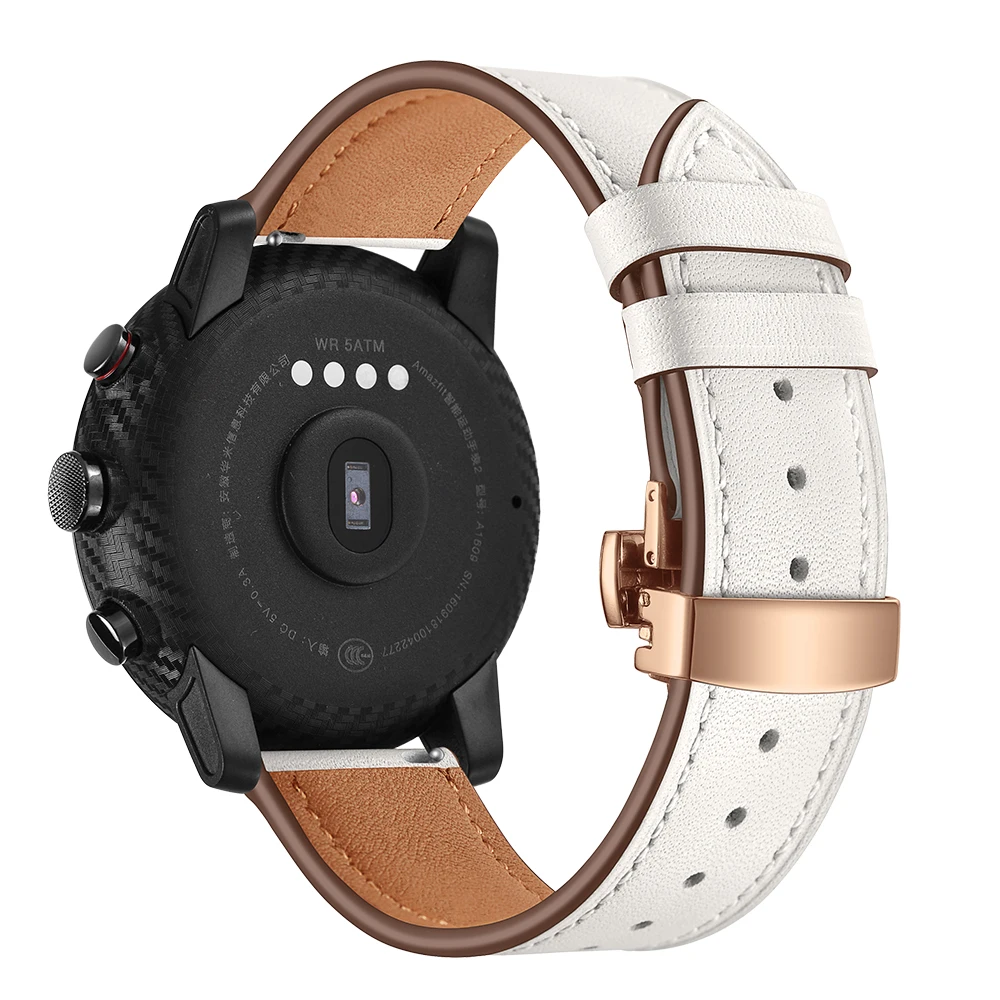 Кожаный ремешок для Xiaomi Huami Amazfit PACE Stratos, Смарт-часы, браслет для Xiaomi Amazfit, ремешок с металлической пряжкой, кожаный ремень